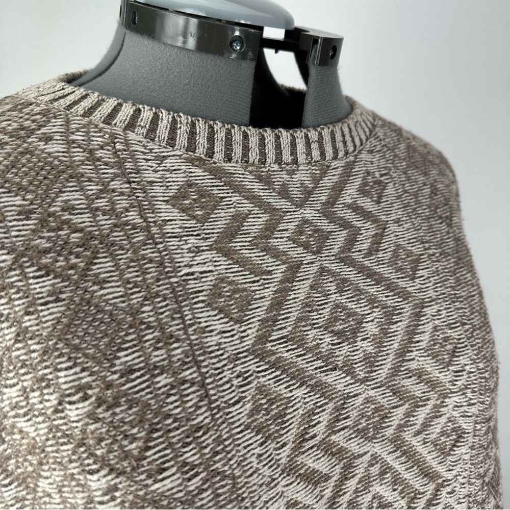 Minnie Rose Women’s Aztec Knit Fringe Cropped Sweater Size M/L - Picture 6 of 8